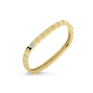 18K Yellow Gold Pois Moi Diamond Square Bangle