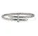 John Hardy Sterling Silver and 14K Yellow Gold  Spear Flex Cuff 4mm with Diamonds - Size Medium -