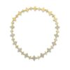 18K Yellow Gold Princess Flower Diamond Necklace