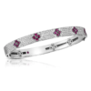 18K White Gold Love In Verona Pavé Diamond & Ruby Bangle
