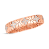 18K  Rose gold Royal Princess Flower Wide Bracelet W. Diamonds