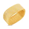 Roberto Coin 18K Gold Satin Finish Wide Bangle Wit Fleur De Lis Diamonds