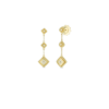 18K Yellow Gold Palazzo Ducale Diamond Accent Satin Single Drop Earrings