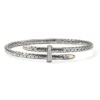 John Hardy Sterling Silver and 14K Yellow Gold  Spear Flex Cuff 4mm with Diamonds - Size Medium -