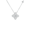 18K White Gold & diamond large princess flower pendant