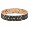 18K Rose Gold Princess Double Row Bracelet with Black & White Fleur De Lis Diamonds