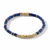 John Hardy  14K Yellow Gold Classic Chain Bracelet – 4MM with Lapis Lazuli Bead