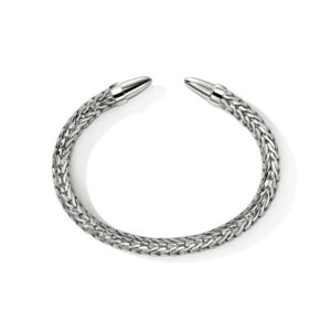 John Hardy Spear 50 Flex Cuff – Silver 8.9MM – Mens Large