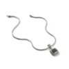 John Hardy Carved Chain Pendant – Silver with Black Sapphire