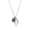 Peddle Duo Necklace Sterling Silver, Black Sand Diamond Pave