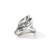 John Hardy Naga Ring Silver with White Diamond and Blue Sapphire