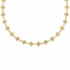 18K Yellow Gold Arabesque Alternating Diamond & Flower Necklace