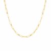 18K Yellow Gold Designer Gold Paperclip & Round Link