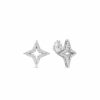 18K White Gold Stardust Small Pave Diamond Star Earrings