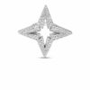 18K White Gold Stardust Large Pave Diamond Star Ring
