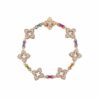 18K Rose Gold Venetian Princess Carnival Pave Diamond & Mixed Baguette Flower Bracelet
