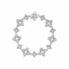 18K White Gold Ventian Princess Alternating  Size Pave Diamond Flower Bracelet