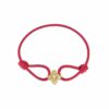 18K Yellow Gold Petite Venetian Princess Diamond & Red Silk Flower Bracelet