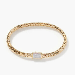 18K Yellow Gold  Dot Yellow Gold Diamond Station Bracelet