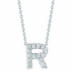 Robert coin 18K White gold Love Letter -R Necklace