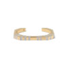 14K Yellow/White Gold With Diamond Bangle Bold Line Pave
