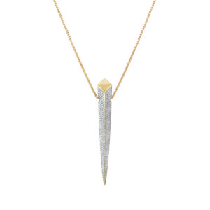 14K Yellow Gold With Diamond Chain Tribal Pave
