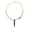14K Yellow Gold with Diamond Necklace Tribal Tiger Eye