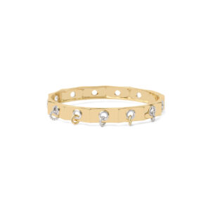 14K Yellow Gold With Diamond Bangle Eyet Yellow Gold