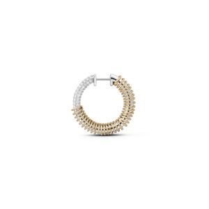 14K Yellow/White Gold Earring Versus Hoop Diamond Large