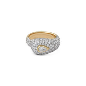 18K Yellow Gold With Diamond Ring Prestige Pave