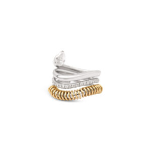 18K Yellow/White With Diamond Ring Versus Pear