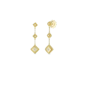 Roberto Coin 18K Yellow Gold Palazzo Ducale Satin Earrings with Diamond
